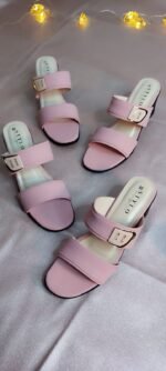 Elara Buckle Block Heel Blush Pink - Beyond Apparel BD