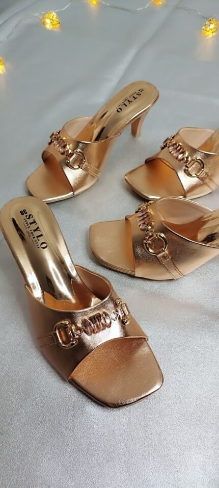Aurelia Crystal Heel Gold - Beyond Apparel BD