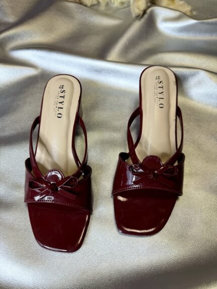 Mira Bow Strap Heel Chocolate Brown - Beyond Apparel BD